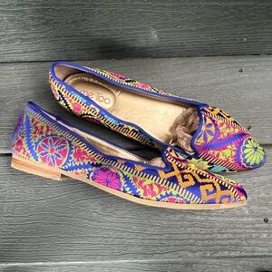 ME TOO MULTI COLOR EMBROIDERED LOAFER FLATS SIZE 10
